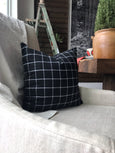 Linen Black & White Check Pillow Cover - SAMUEL - Studio Pillows