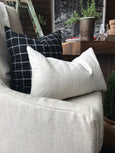 Linen Black & White Check Pillow Cover - SAMUEL - Studio Pillows