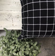 Linen Black & White Check Pillow Cover - SAMUEL - Studio Pillows