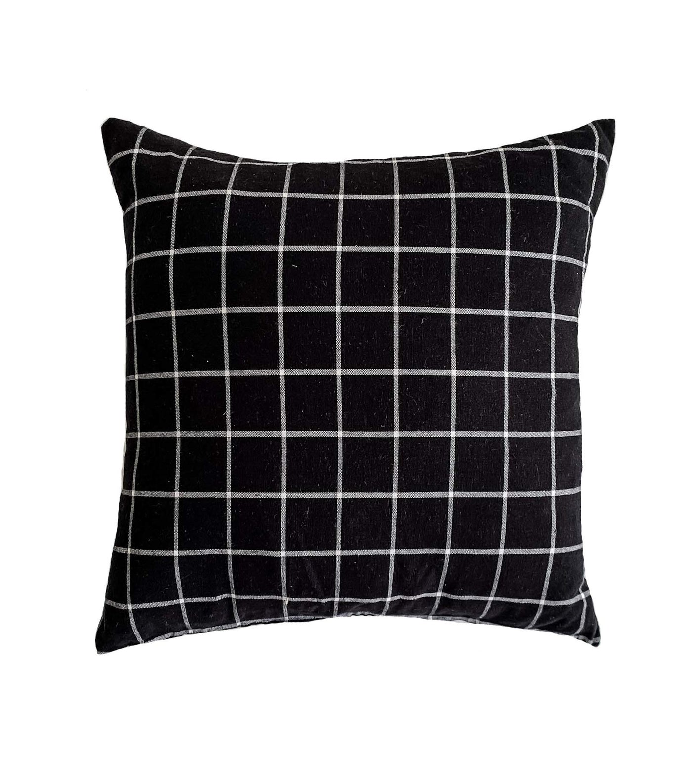 Linen Black & White Check Pillow Cover - SAMUEL - Studio Pillows