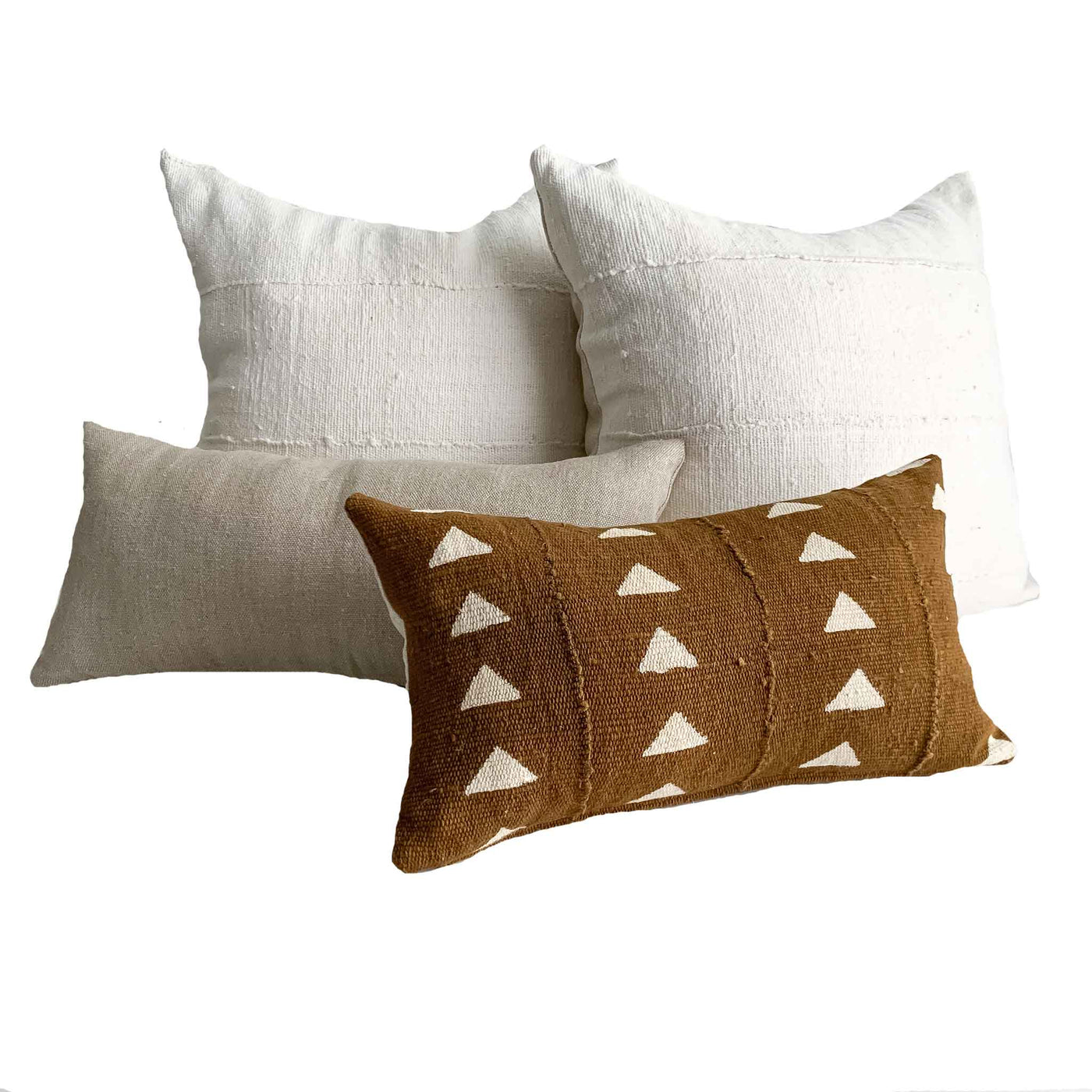 Studio Pillows | Pillow Combination #13 | Authentic Mud Cloth Pillows Neutral Boho - Studio Pillows